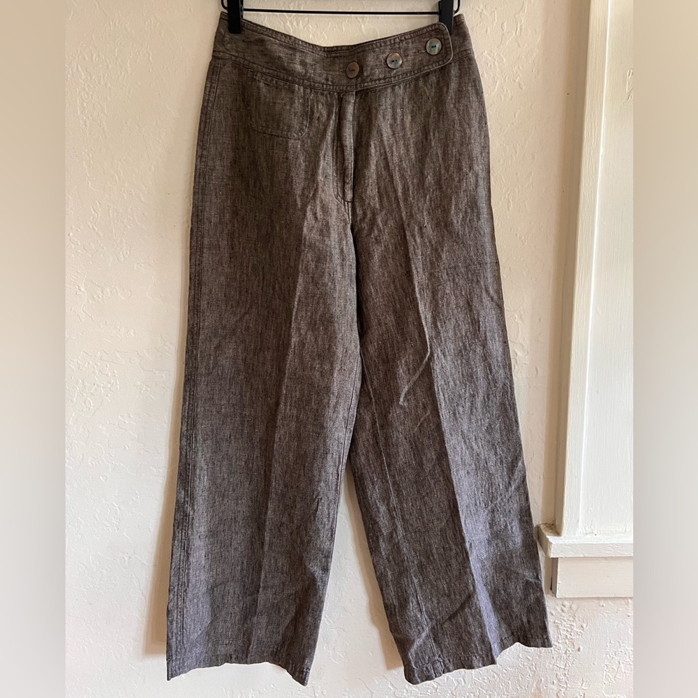 J. Jill Minimalist 100% Linen High Rise Wide Leg Pants